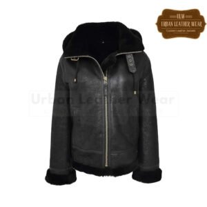 Women B3 Hooded Jacket Aviator Pilot Style black