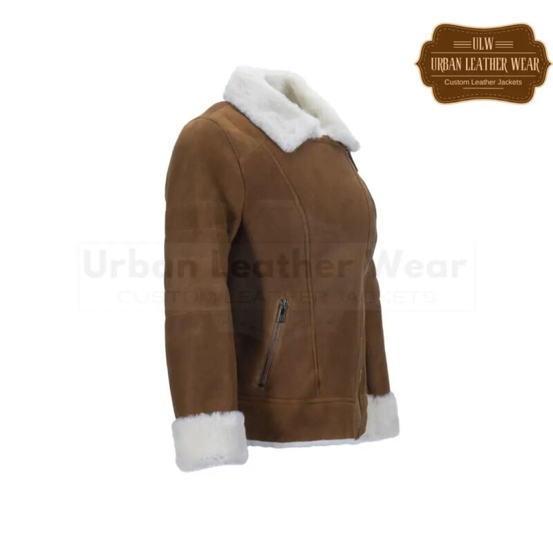 Women Biker Shearling Jacket | Urban Leather Wear