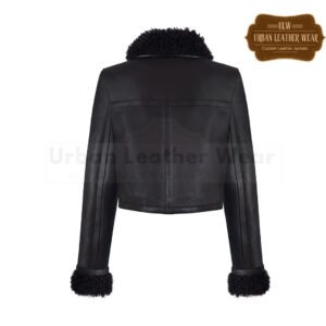 Women Cropped Shearling Jacket | Urban Leather Wear