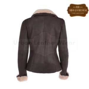 Women Luxury Shearling Jacket Brown | Urban Leather Wear