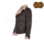 Women Luxury Shearling Jacket Brown | Urban Leather Wear