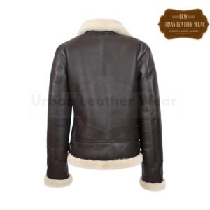 Women Real B3 Hooded Jacket Aviator Pilot Jacket brown | Urban Leather Wear