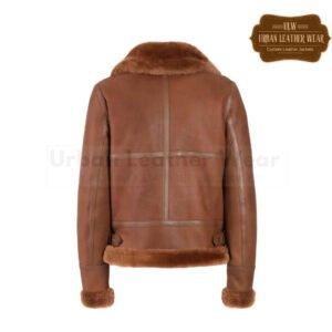 Women Shearling Bomber Jacket brown | Urban Leather Wear