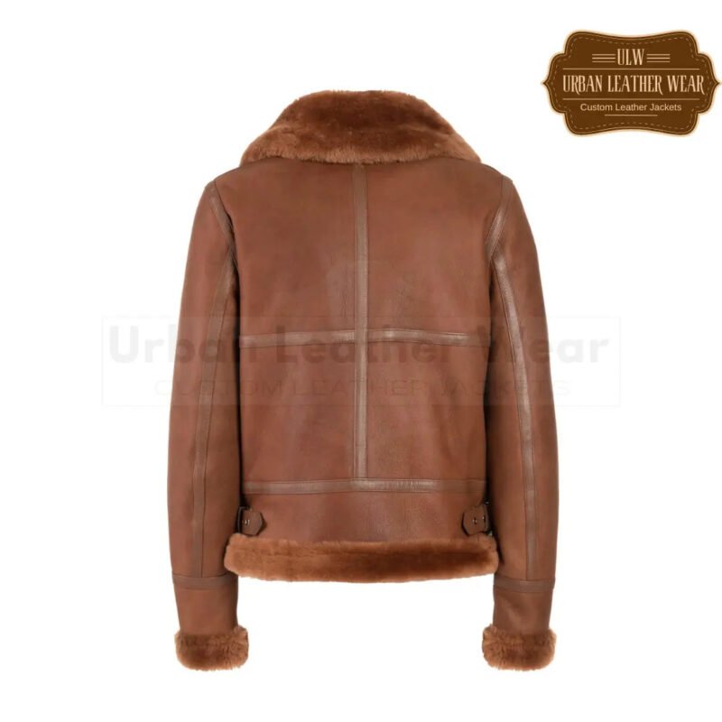 Women Shearling Bomber Jacket brown | Urban Leather Wear