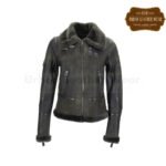 Women Shearling Jacket green | Urban Leather Wear