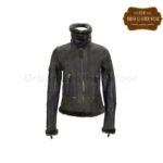 Women Shearling Jacket green | Urban Leather Wear