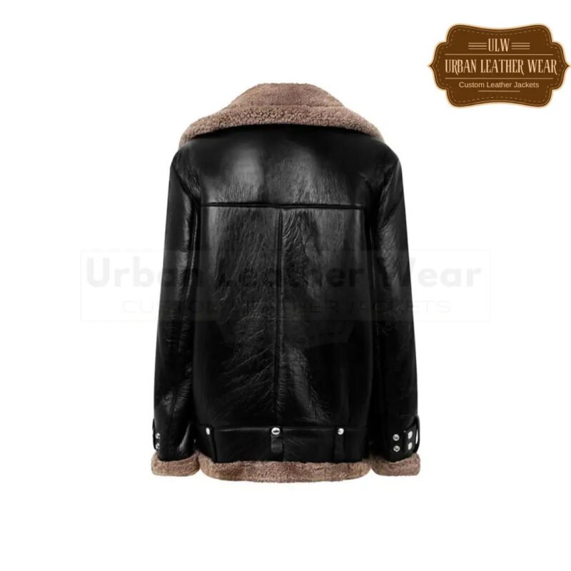 Women Shearling Zinc Bomber Jacket | Urban Leather Wear