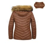Women cognac leather padded coat | Urban Leather Wear
