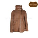 Women shearling jacket brown suede | Urban Leather Wear