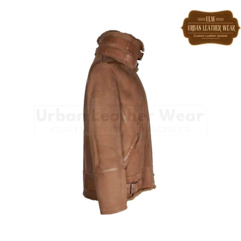 Women shearling jacket brown suede | Urban Leather Wear