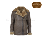 Women Aviator Shearling Leather Jacket | Urban Leather Wear
