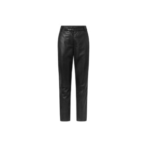 Women chino leather pants Black