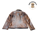 Brown leather jacket with fur collar | Urban Leather Wear