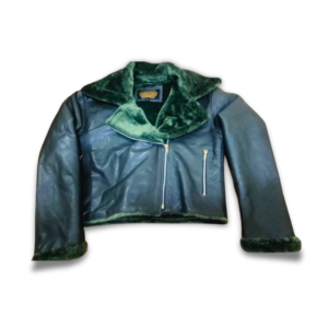 Olive Green Shearling Cropped Bomber Jacket Women