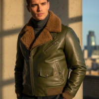 fornt view of leather flight jacket front view of leather flight jacket