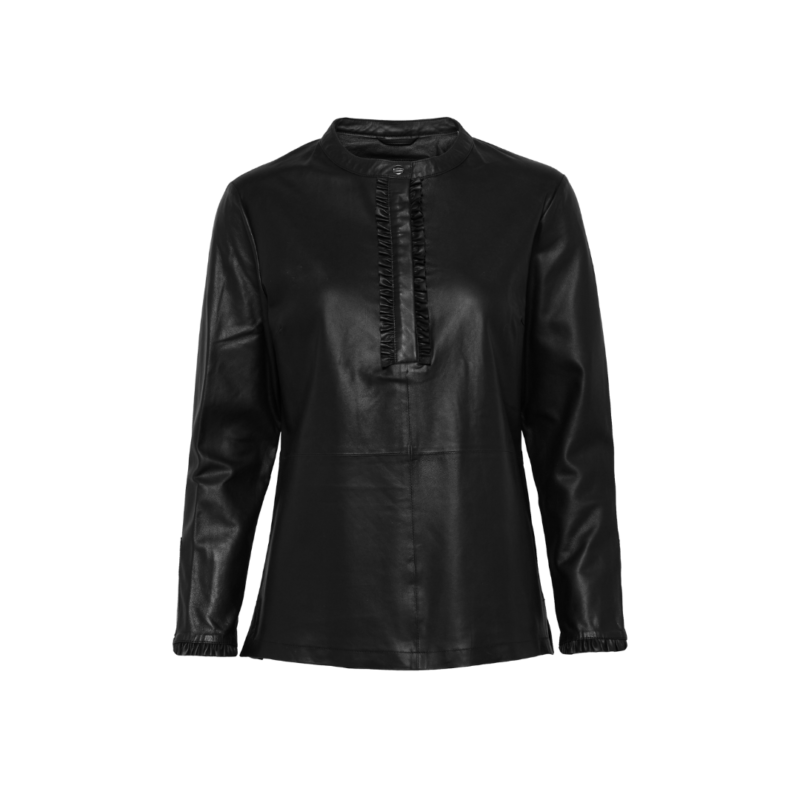 Black Leather Button Up Shirt Women | Urban Leather Wear