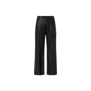 Straight fit cargo leather pants