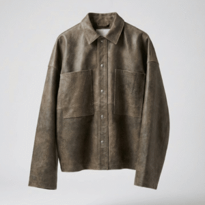 Frontview of Ladies Leather Overshirt