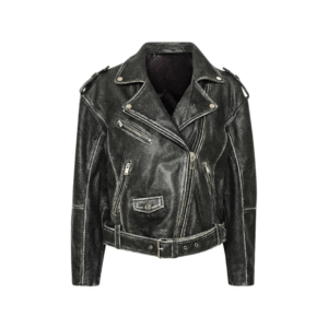 Oversized Women Biker Retro Distressed Vintage Leather Jacket